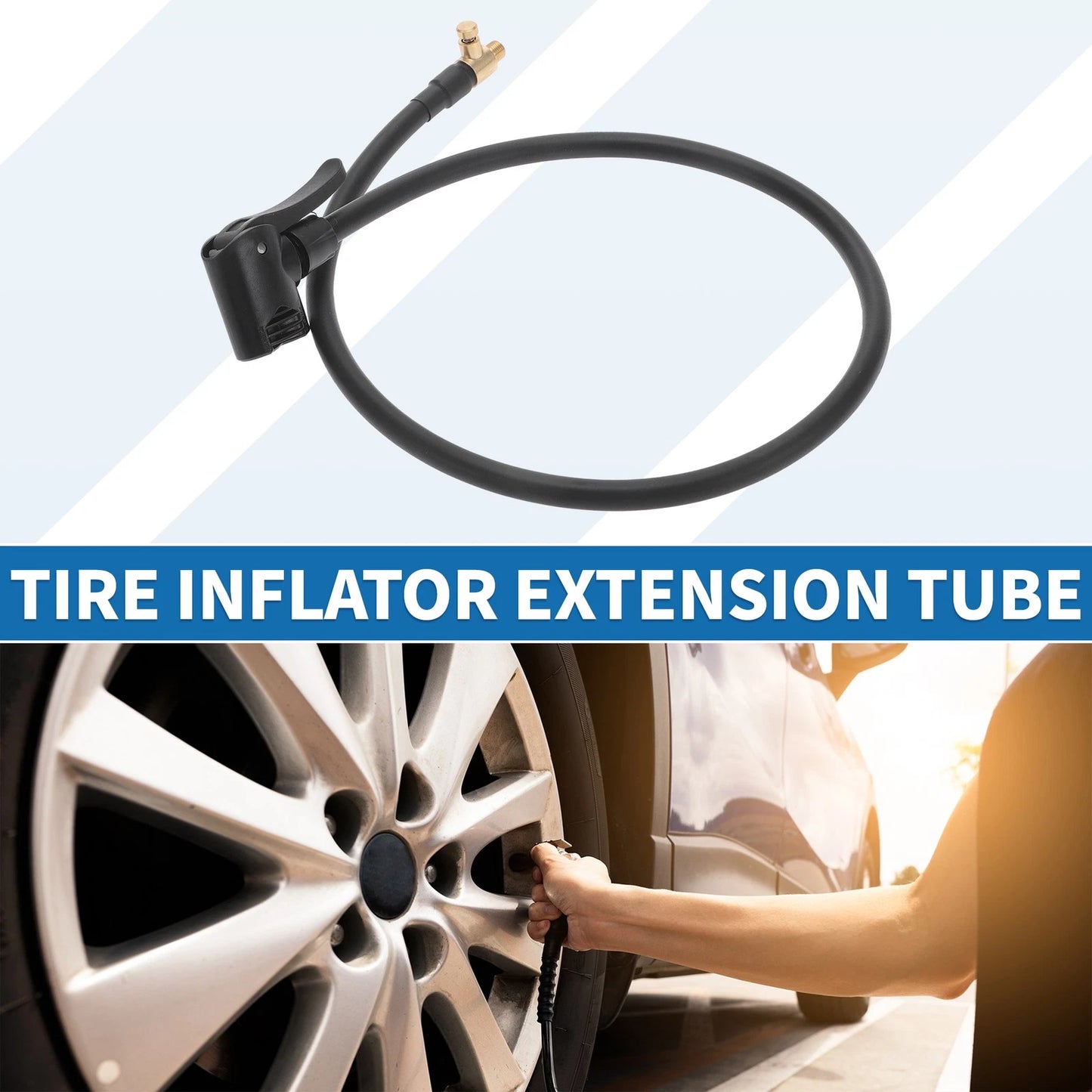 1pc 27.56in M8x0.8 Tire Inflator Extension Tube 0.305in x32TPI for Car