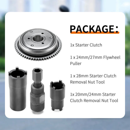 Starter Clutch Kit Magneto Flywheel Puller for GY6 125/150cc (2000–2024)