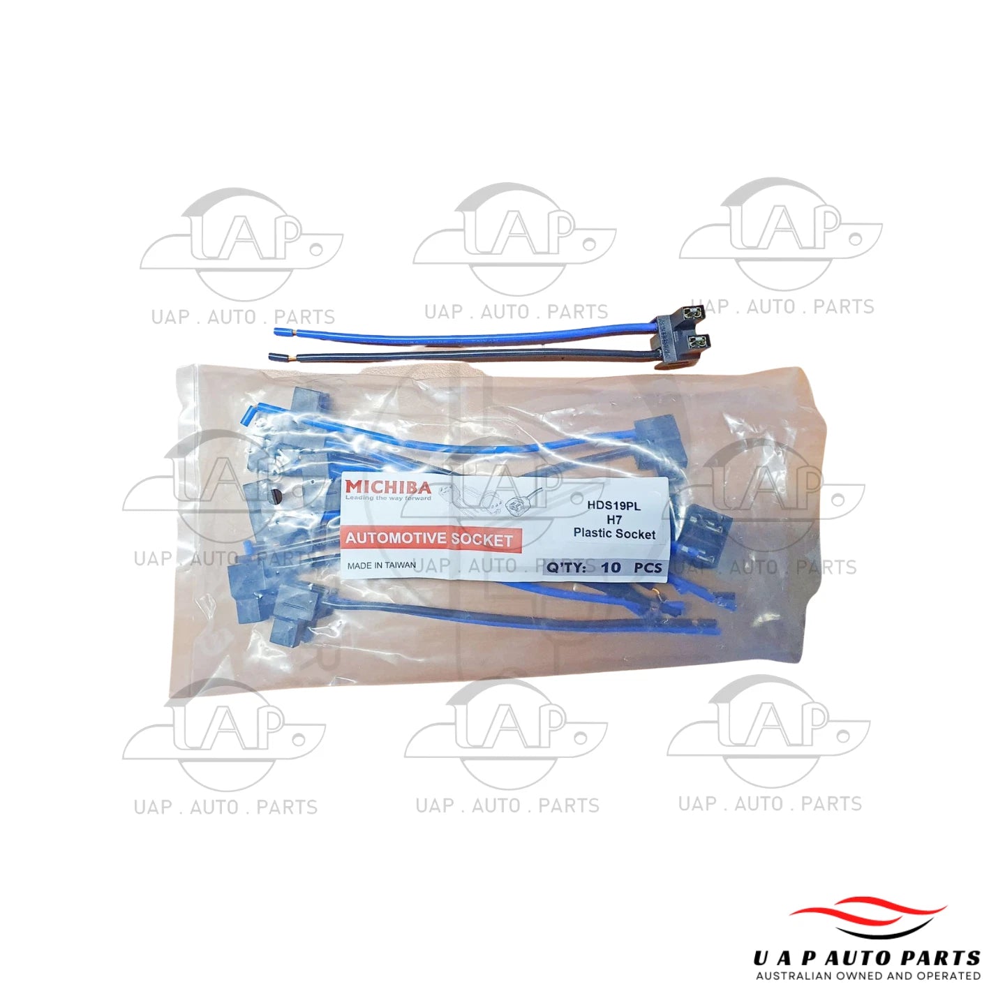 H7 Female Headlight Bulb Socket Wire Harness L Shape for Various Models (N/A)