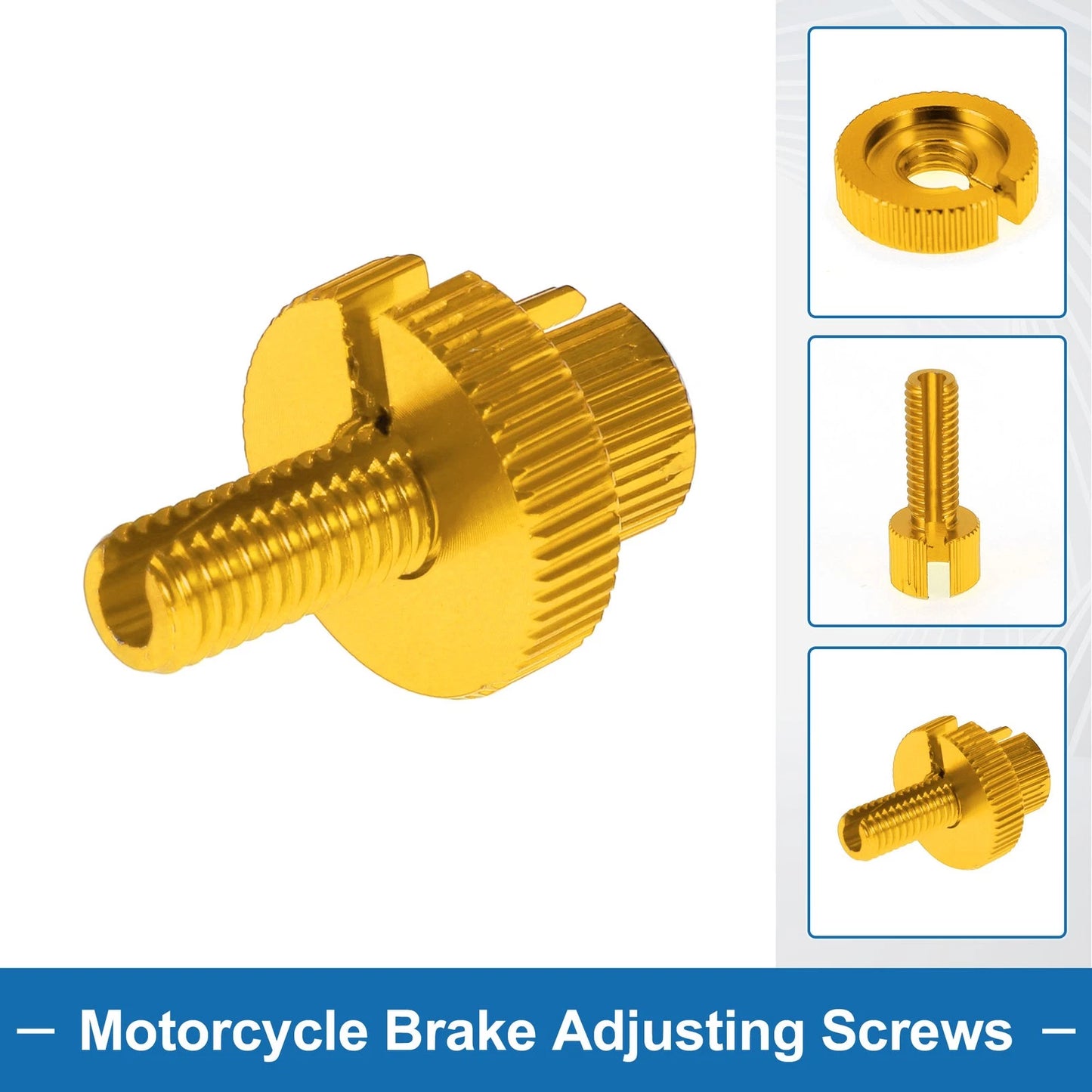 Brake Lever Barrel Adjusters Screws M8 Gold Tone 2 x Pcs for Motorcycle
