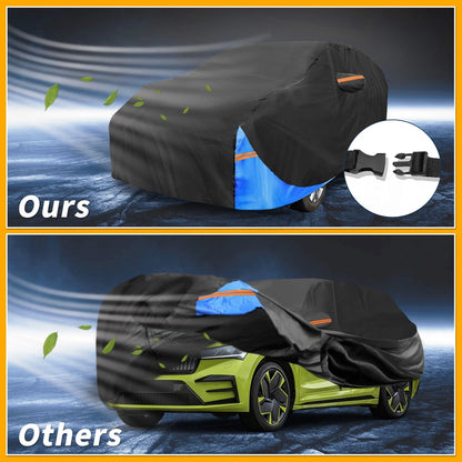 Waterproof Car Cover for Tesla Model 3 (2017-2024) Black Blue 210D-PU