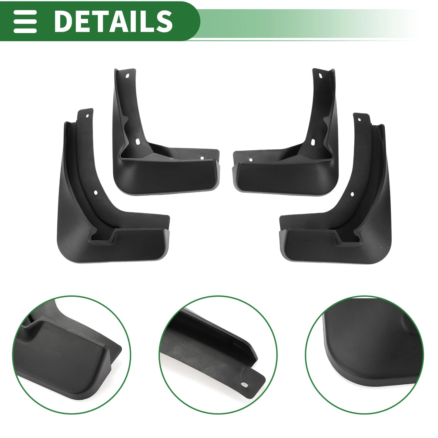 4Pcs Mud Flap Splash Guard Fender for Volkswagen GTI (2015-2017)