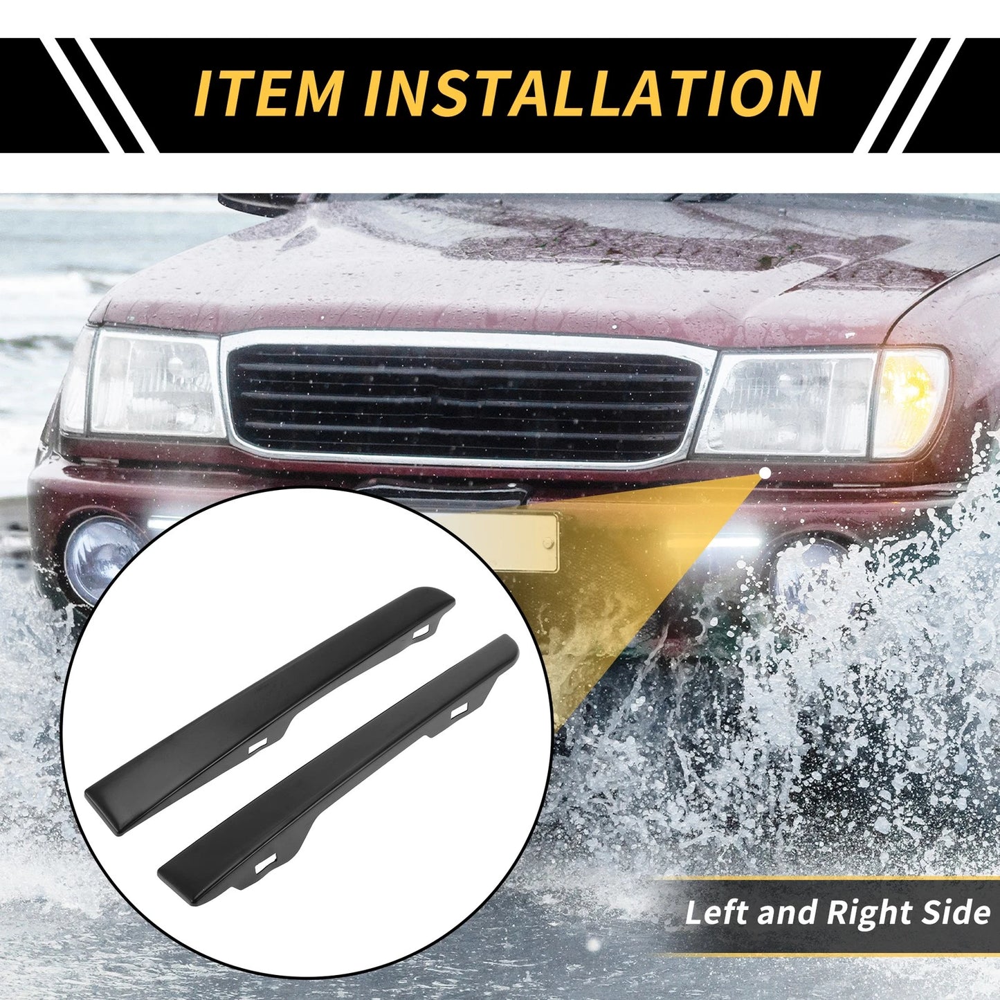 Pair 2 x Front Bumper Grille Headlight Filler for Toyota Tacoma 4WD
