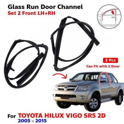 Glass Run Door Channel Front LH+RH Fits Toyota Hilux Vigo SR5 2D UTE 2005-15