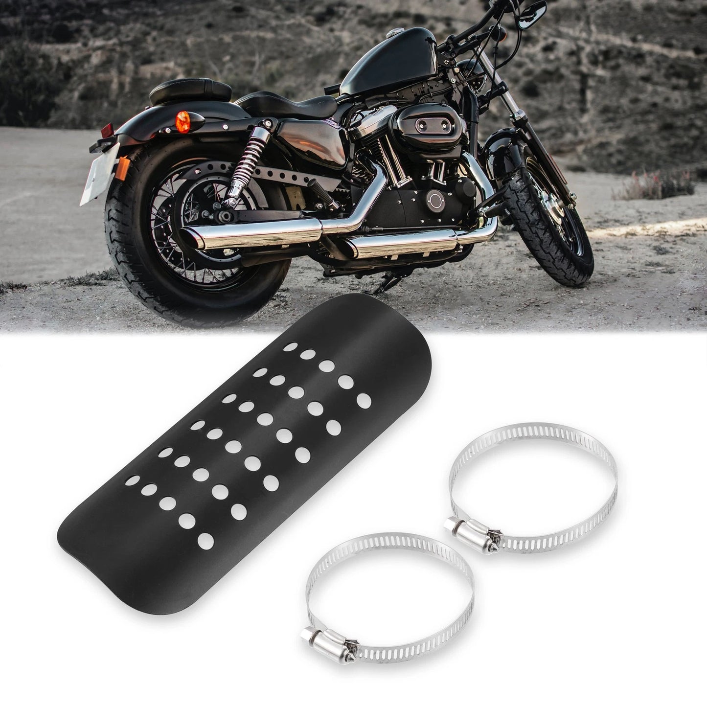 Exhaust Heat Shield / 1 Set / Pipe Shield Cover Heel Guard for Motorcycle