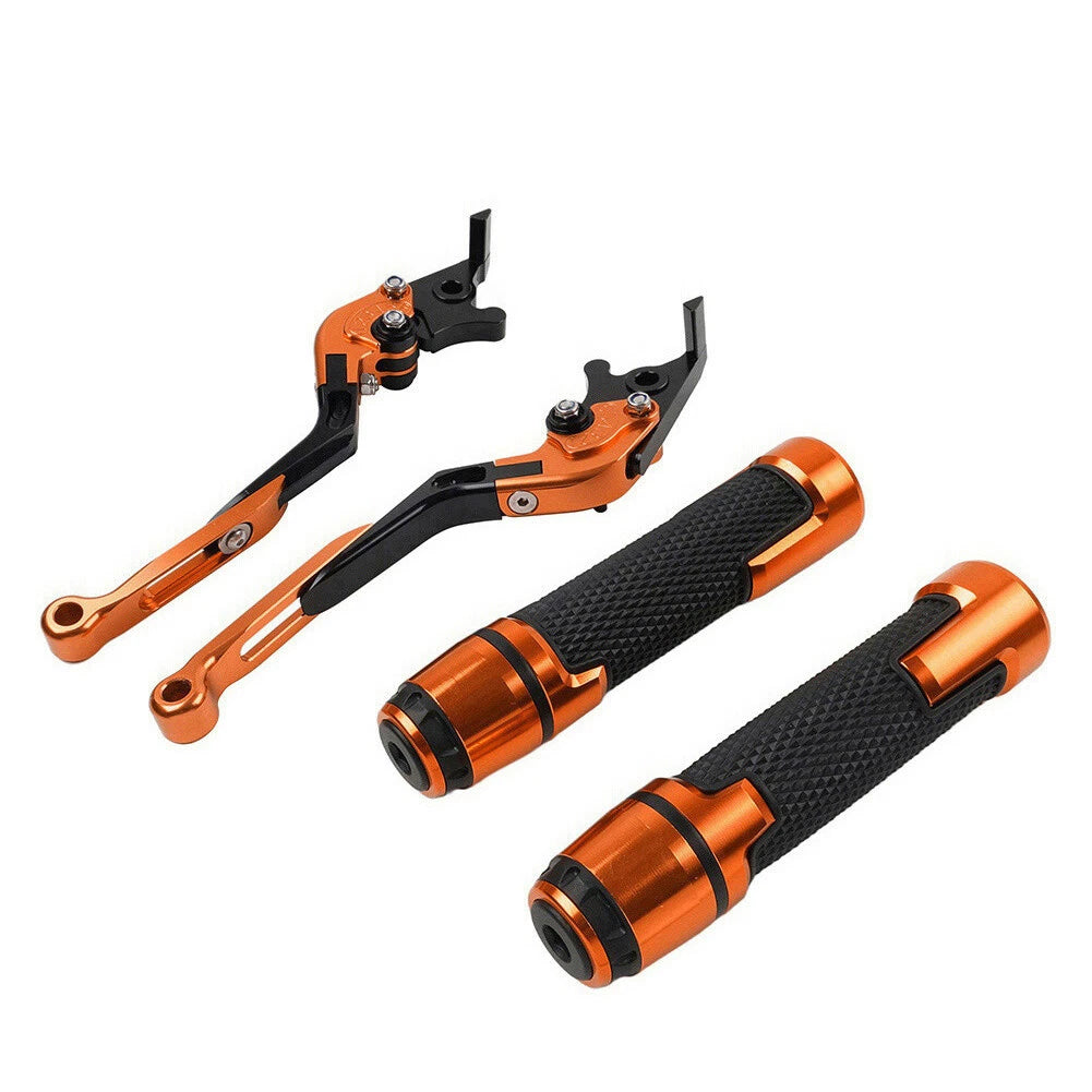 Orange Extendable Brake Clutch Levers Grips Set for Suzuki GSXR750