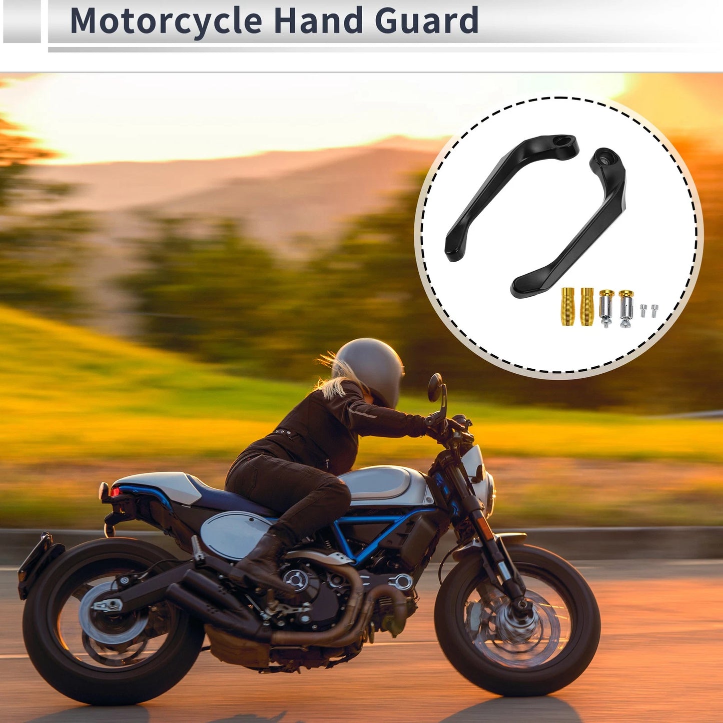 Universal Hand Guard Knuckle Guard Protector Golden for Motorcycles