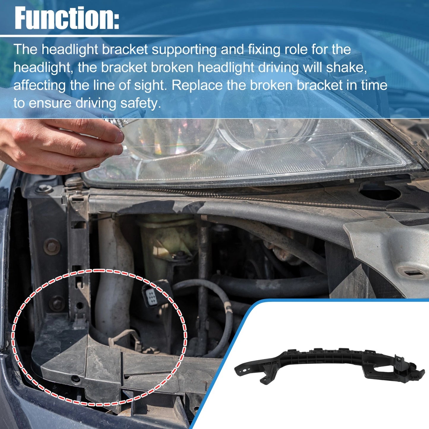 Headlight Bracket Support Pair for Honda Accord Sedan (2008-2012)