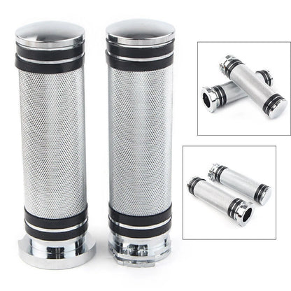 1 Inch Chrome Handlebar Hand Grips for Sportster Dyna Softail Touring V-Rod