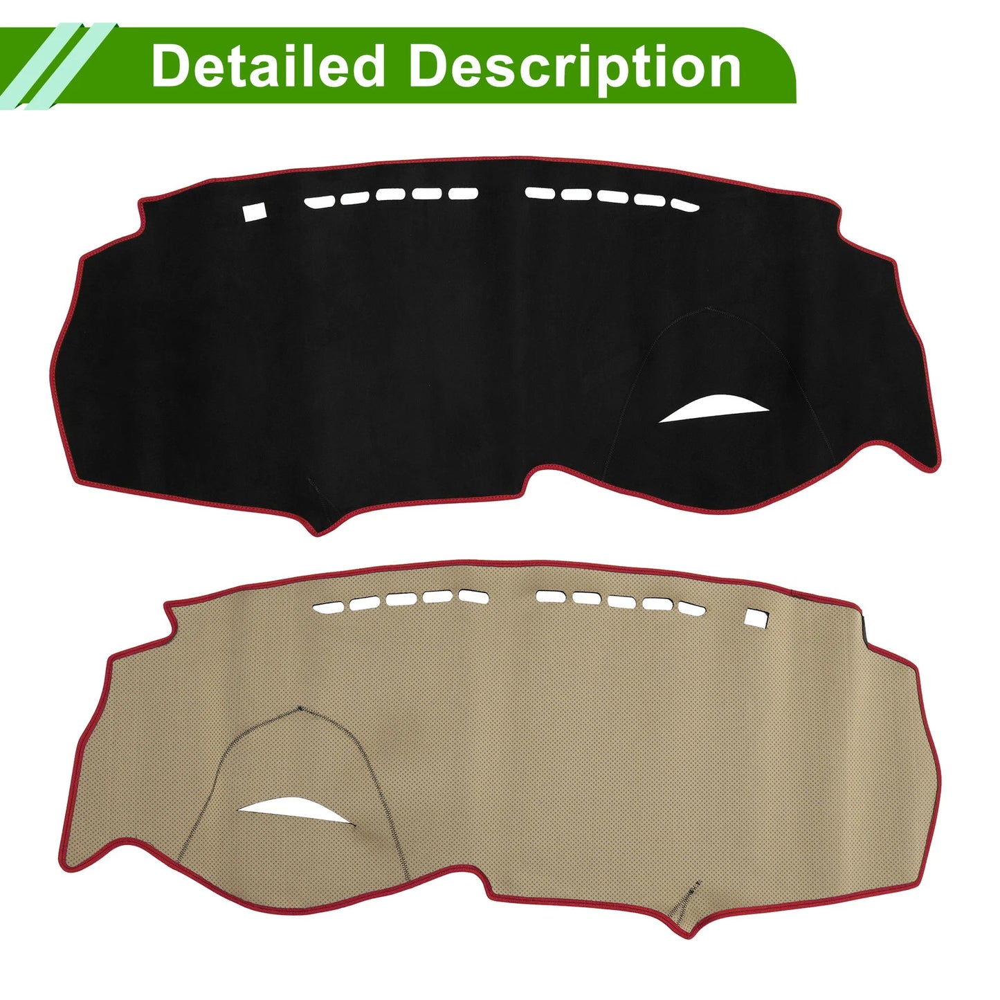 Dashboard Cover Mat for Honda Insight 2009-2014 Sun Protector Pad Black Red