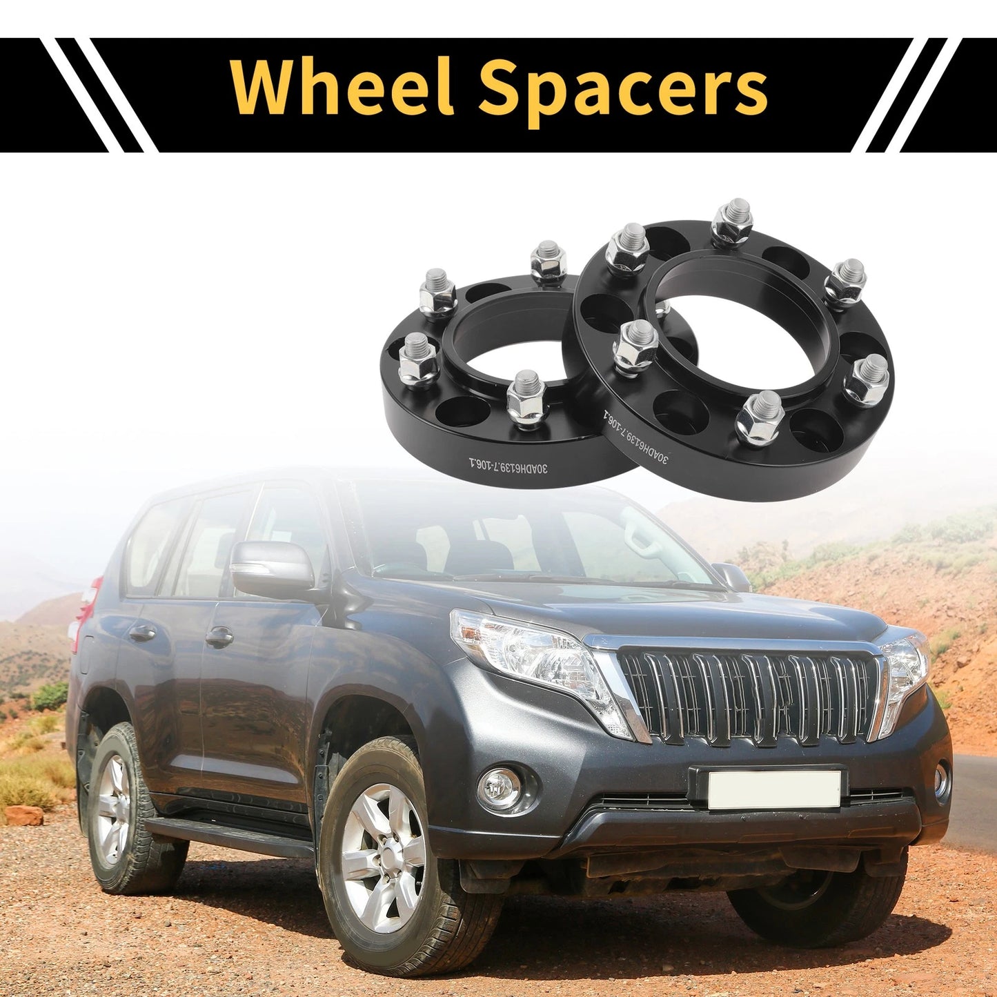 2 x 6x139.7mm Wheel Spacers M12x1.5 for Toyota Fortuner (2005–2023)