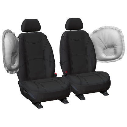 Front / 1 x Black Neoprene Seat Covers for Landcruiser HDJ100 (2000–2007)