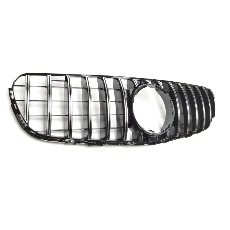 Silver+Black Front Mesh Grille for Benz GLC W253 X253 16-19 W/ Camera Hole