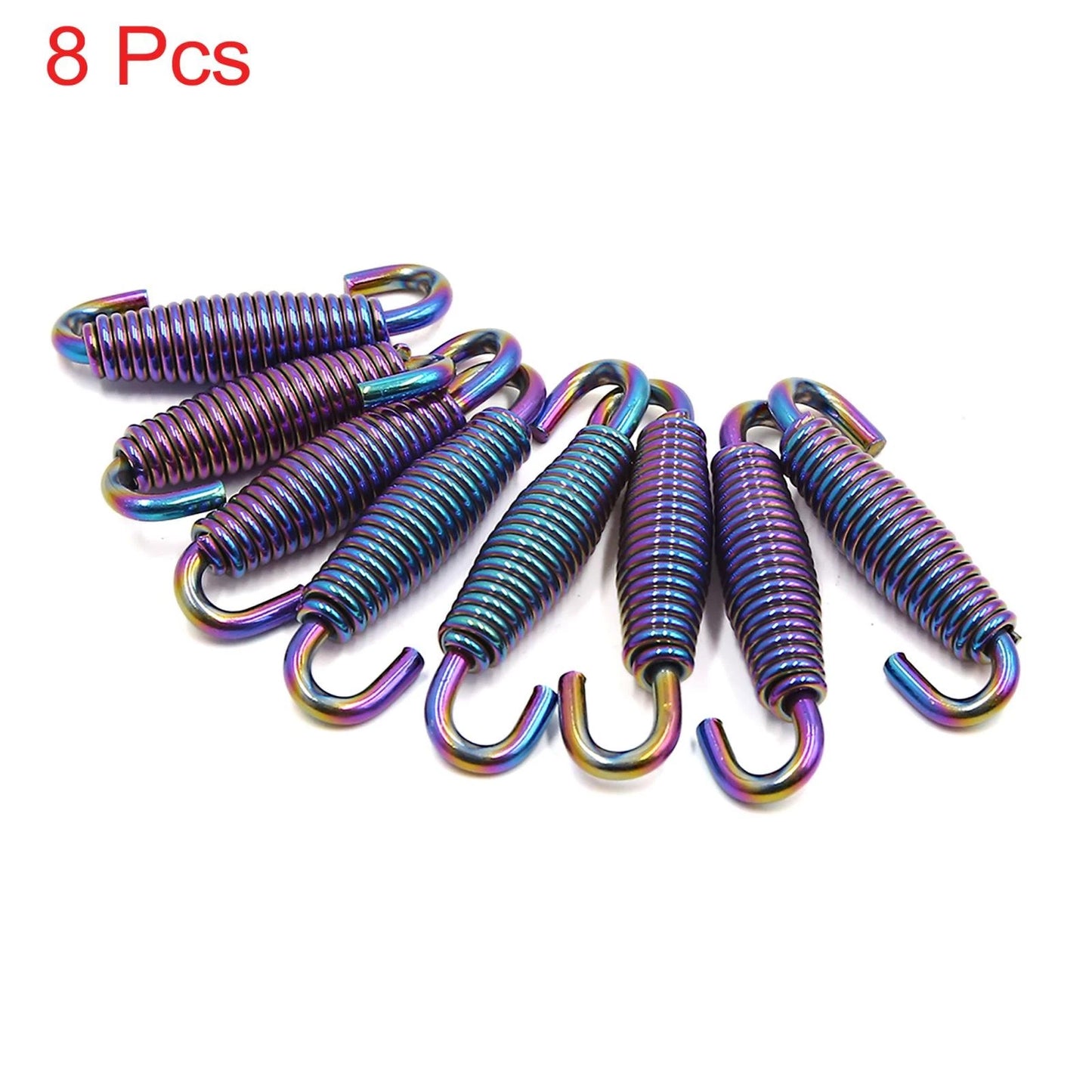 8 x Stainless Steel Colorful Swivel Exhaust Pipe Springs for Motorcycle