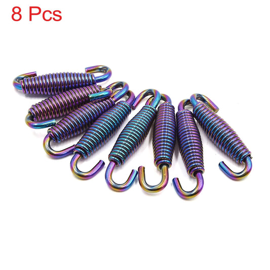 8 x Stainless Steel Colorful Swivel Exhaust Pipe Springs for Motorcycle
