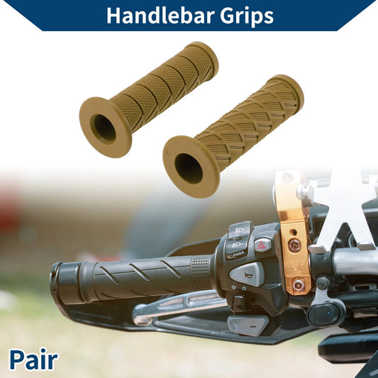 1 Pair / 7/8" 22mm / Handlebar Grips Rubber Khaki for Motorcycle