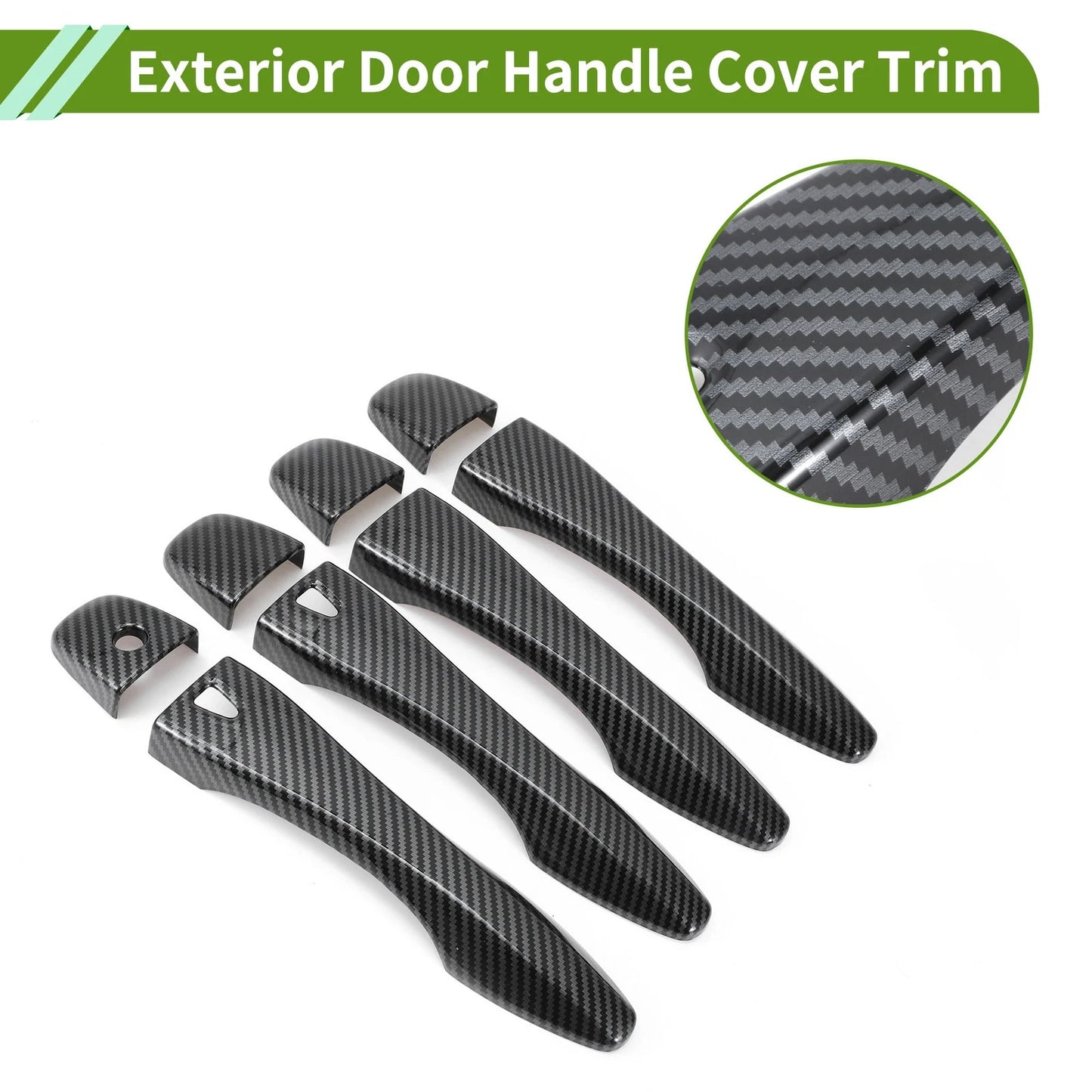 Carbon Fiber Black Exterior Door Handle Cover Trim for Nissan Altima (2013-2018)
