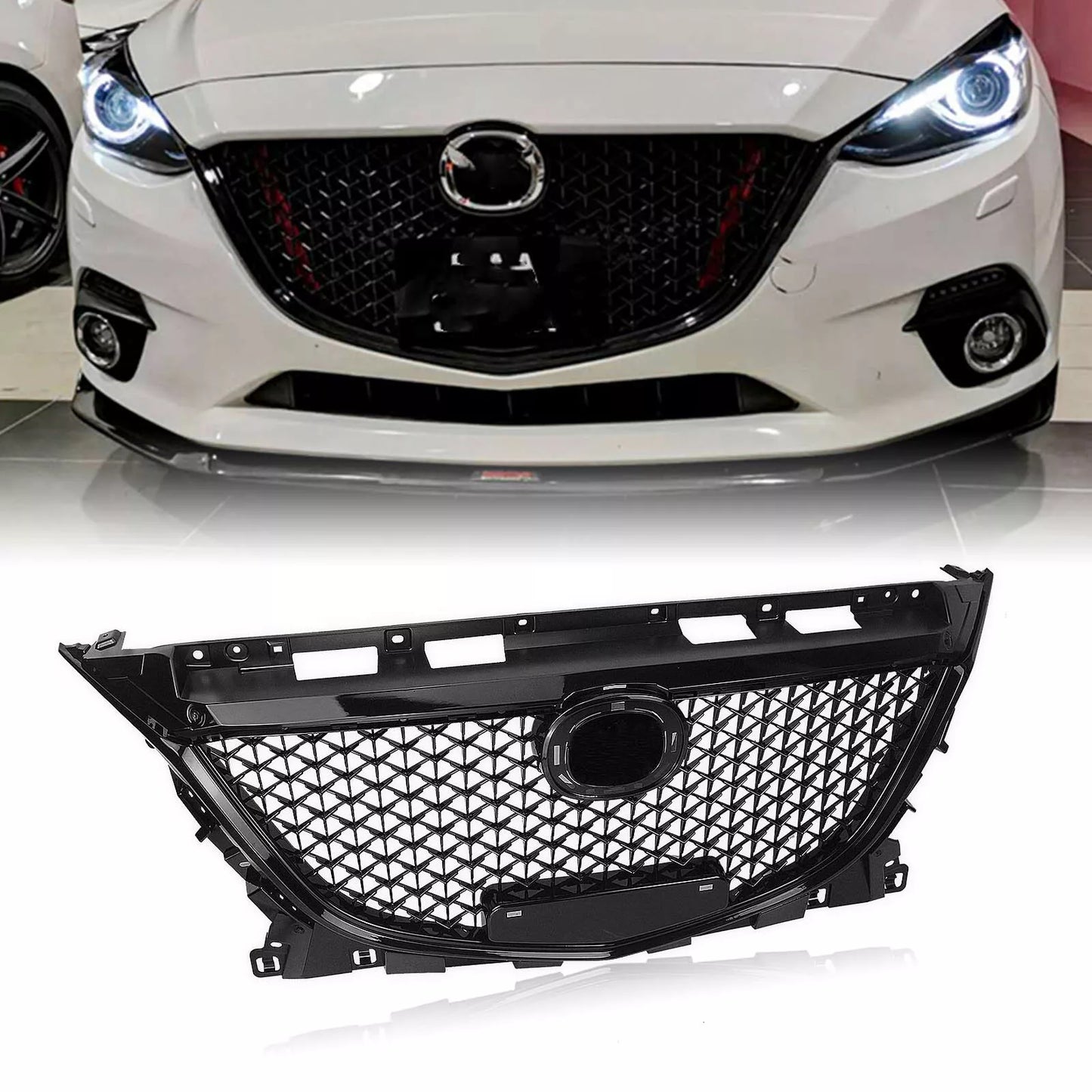 Front Upper Grille Honeycomb for Mazda 3 Axela (2014-2016)
