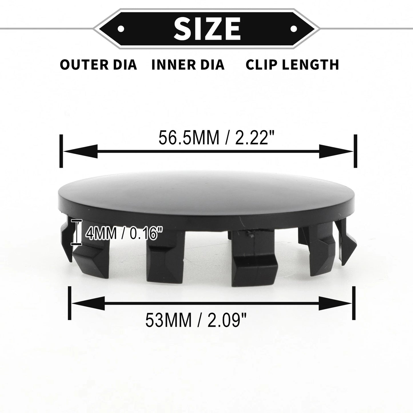 Hub Center Caps  56.5mm for BMW 5 Series G30 (2017-2023) 2.22in OD ABS Black