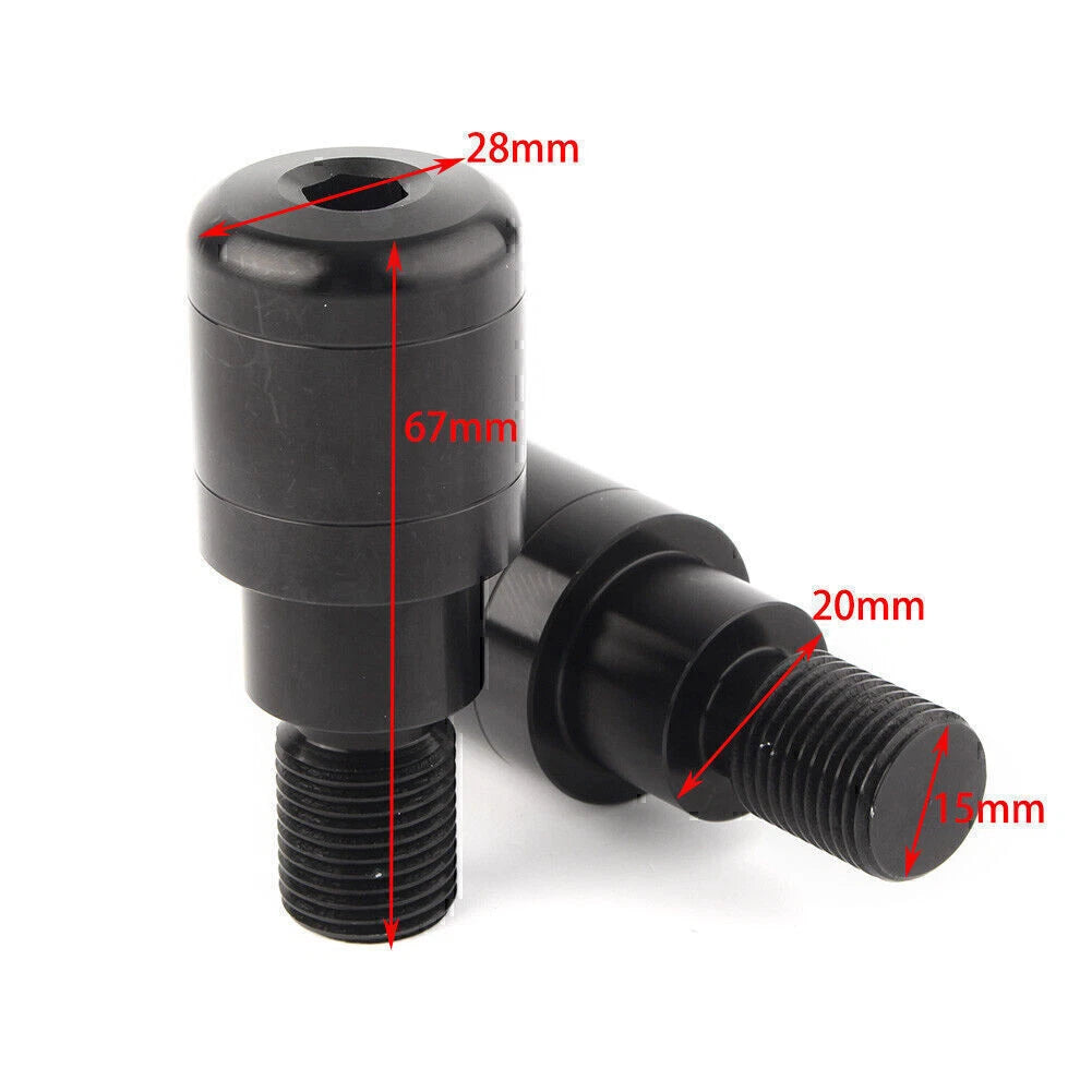 Red Handle Bar End 7/8" Handgrip Plugs for Yamaha MT-07 MT-09 MT-10 (2014-2023)