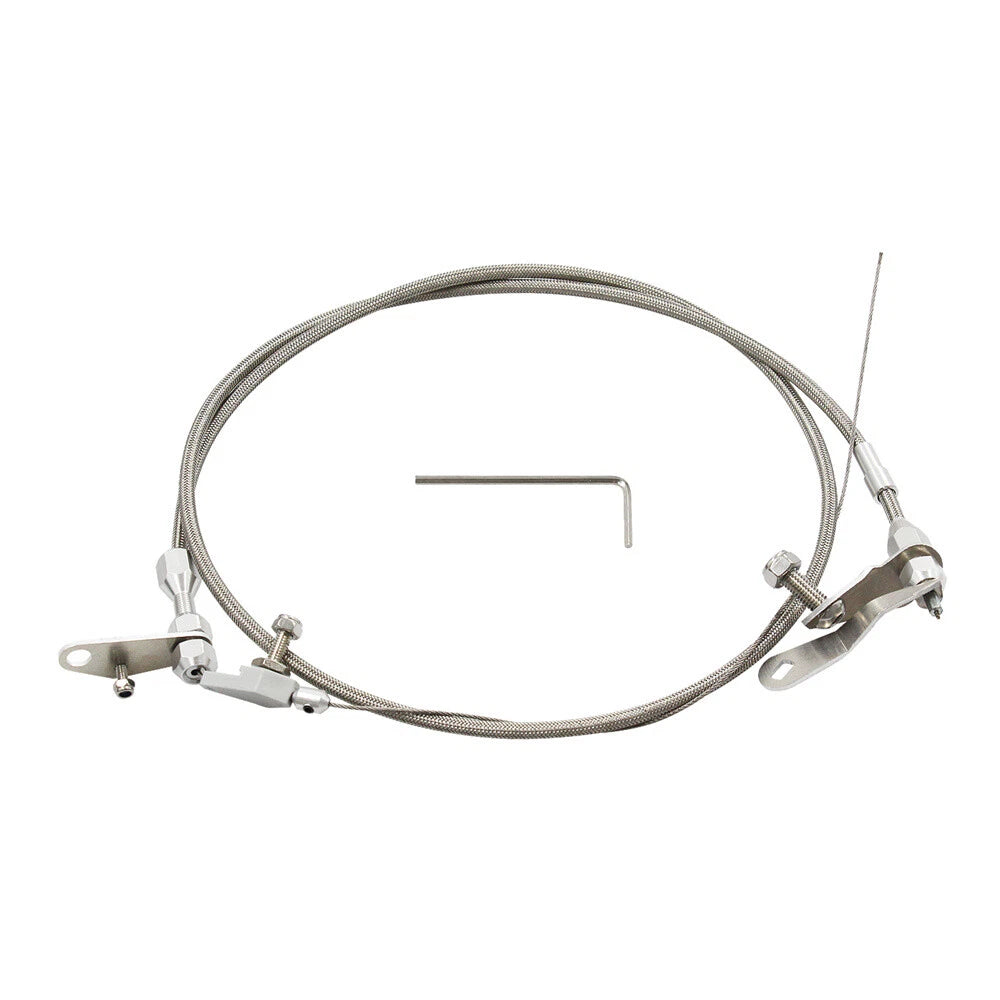 Stainless Steel Braided Kick Down Cable for Ford C6 Transmission (1966-1996)