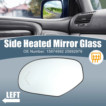 Heated Driver Left Side Mirror Glass for Chevy Silverado Suburban Avalanche