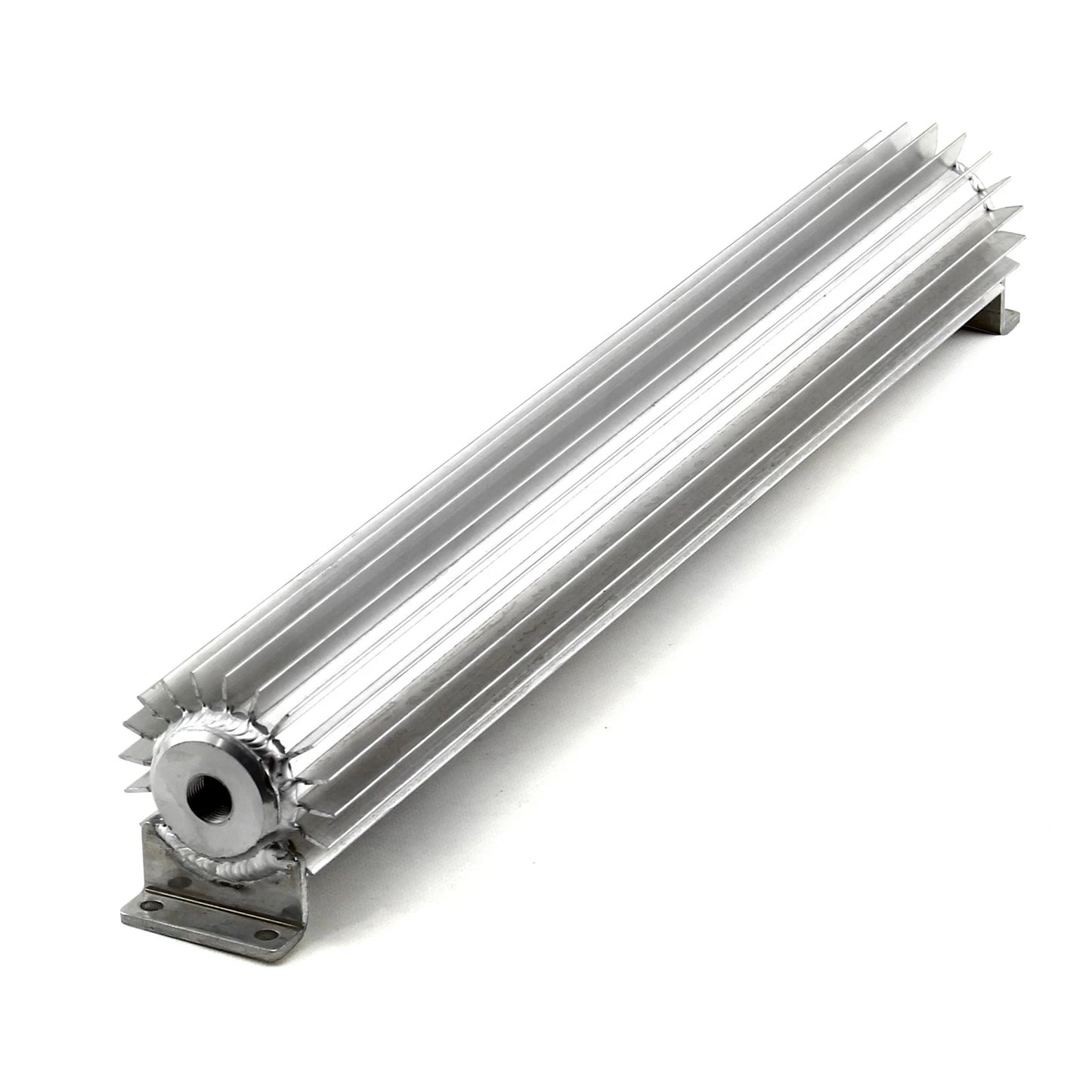 20" Silver Anodized Transmission Oil Cooler with Fittings