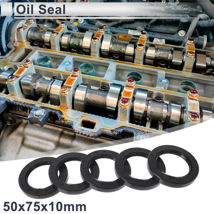 Oil Seal 50x75x10mm NBR Rubber 5 Pcs