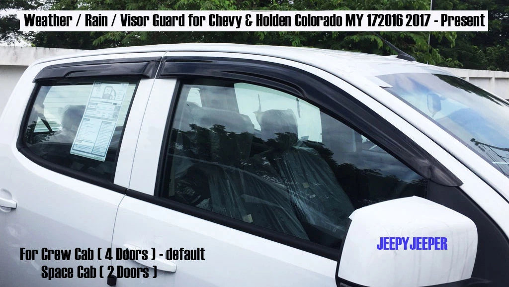 Slim Side Visor Rain Shield Wind Deflector for Holden Colorado (2016-2017)