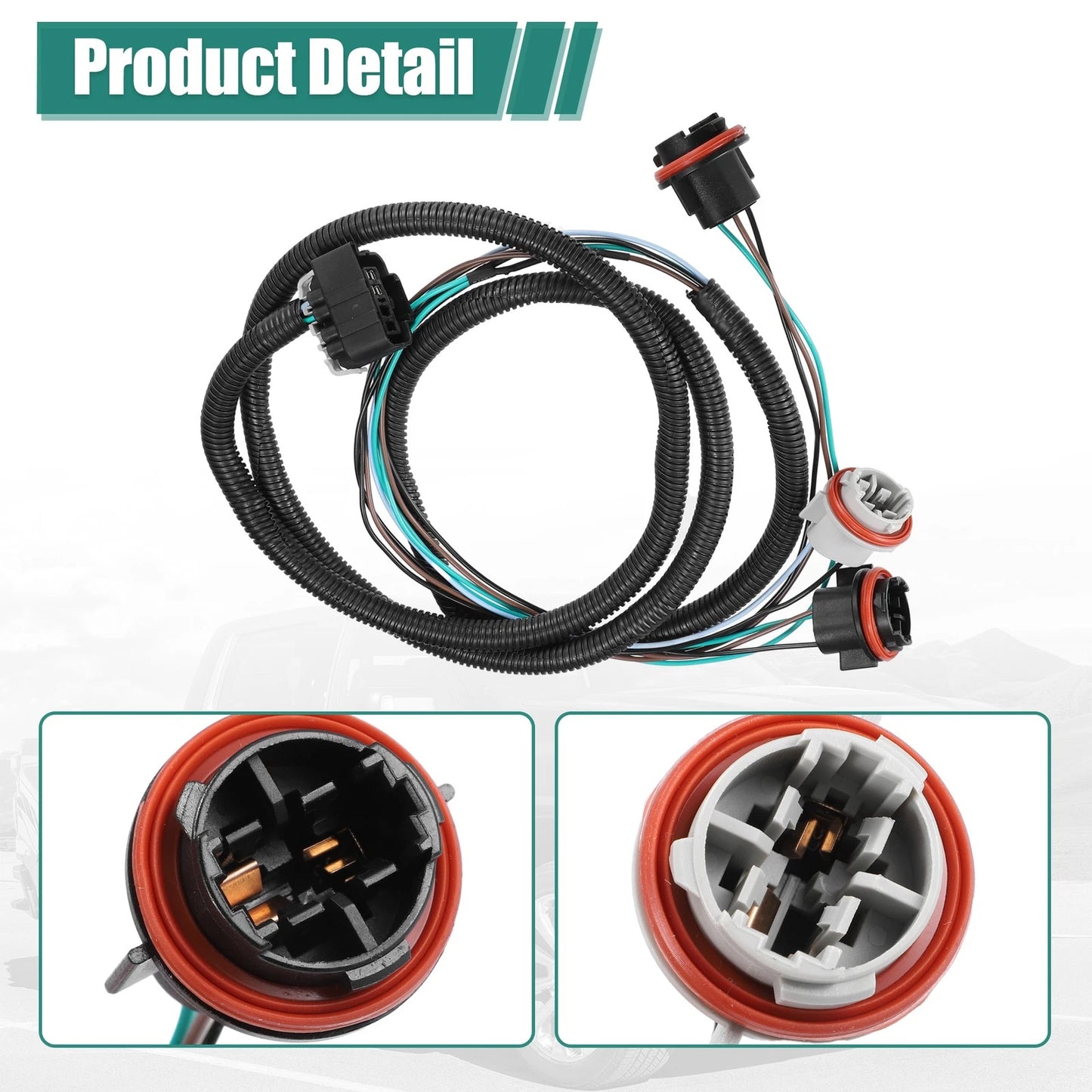 1 Pair Tail Light Wiring Harness for Chevrolet Silverado 1500 (2012-2013)