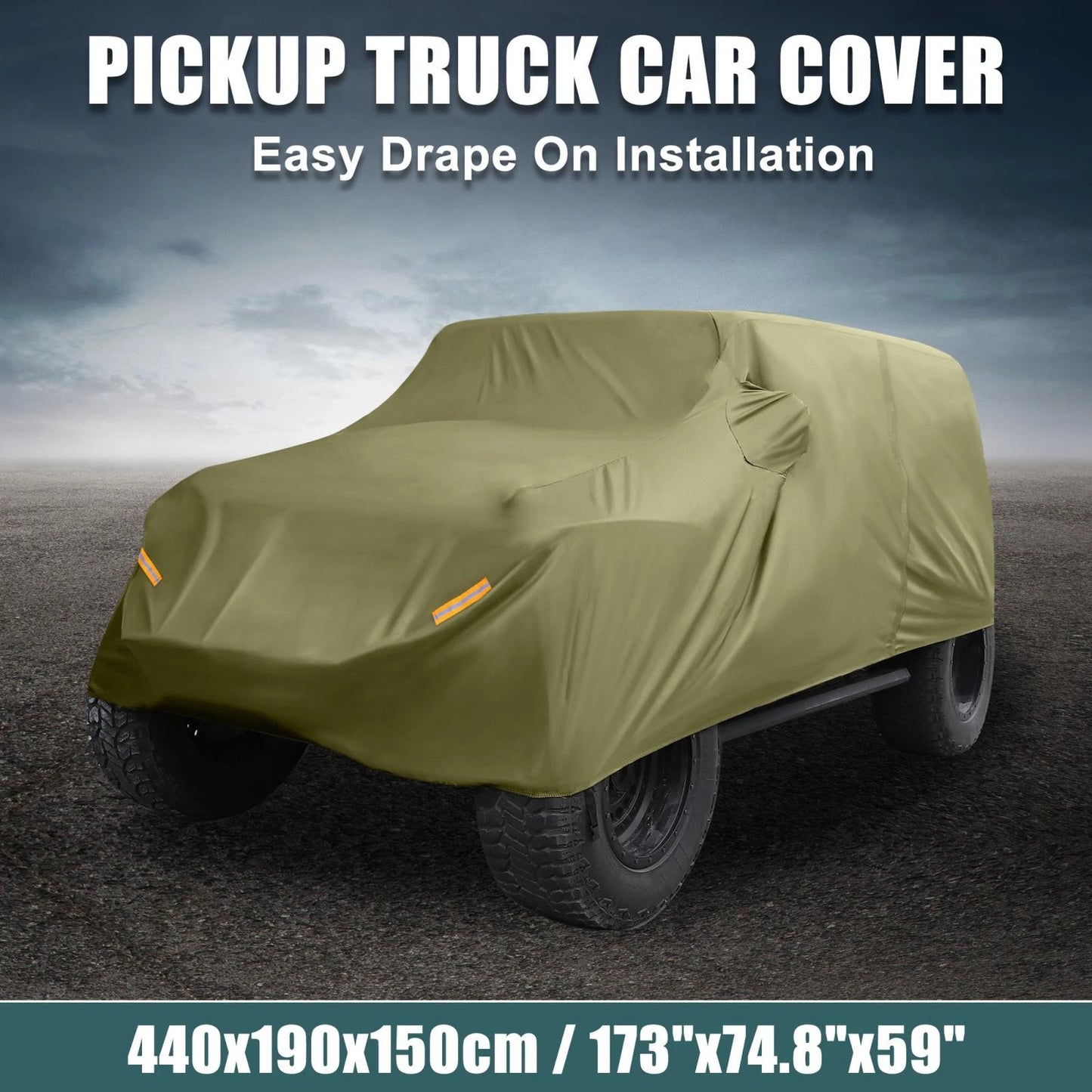 SUV Car Cover for Jeep Wrangler JK JL 2 Door Waterproof Dark Green (07-21)