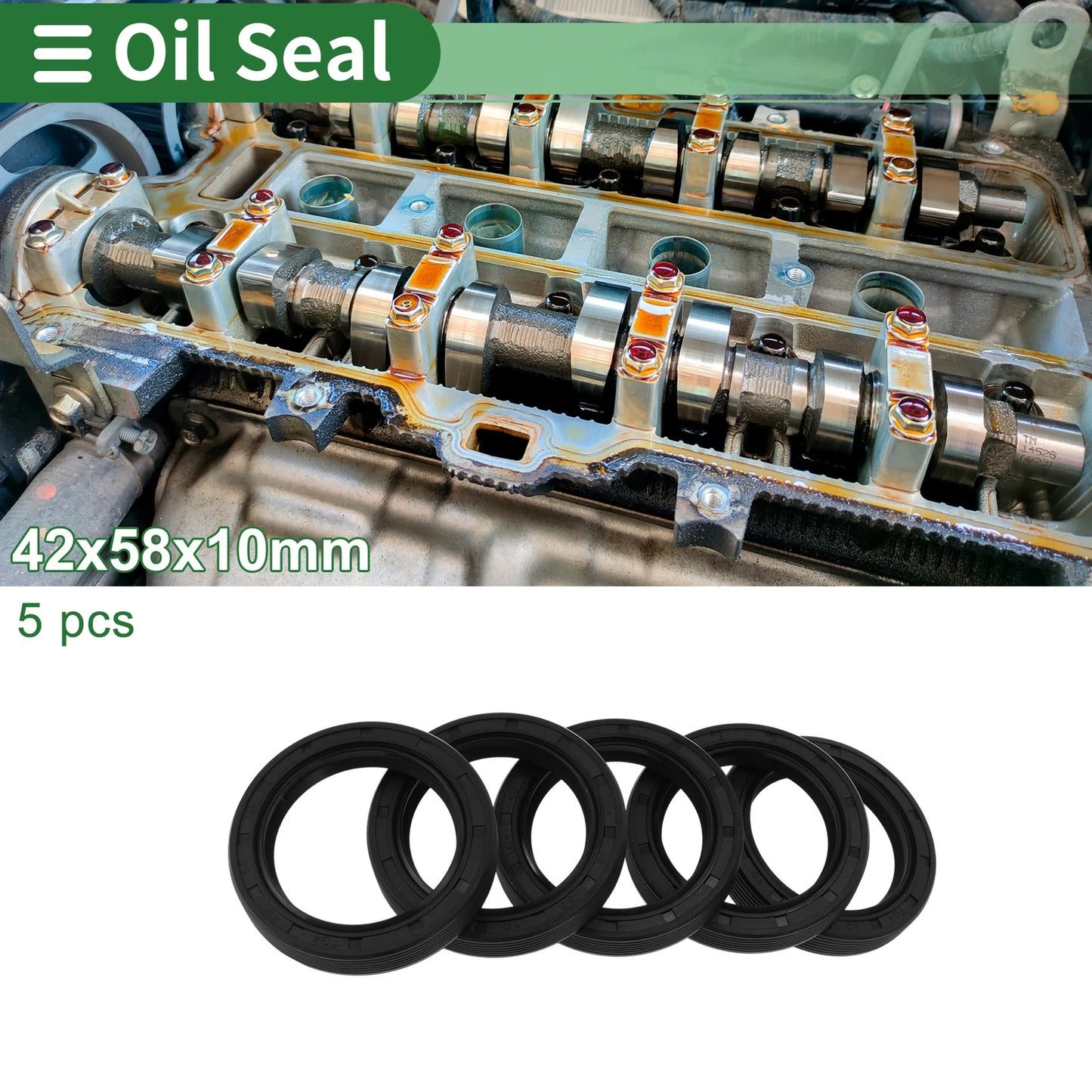 Oil Seal / 42x58x10mm / Seal Ring Rotary Shaft Seal NBR Rubber for Make Model