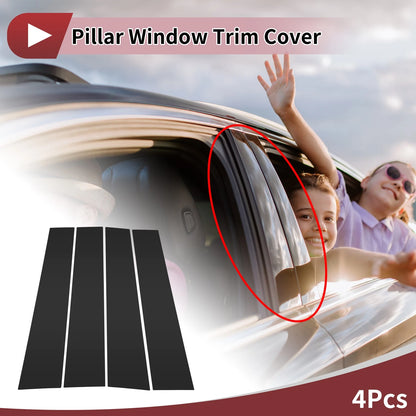 Black Front Left Right Door Pillar Window Trim for Mazda BT50 (2010-2015) 4 Pcs