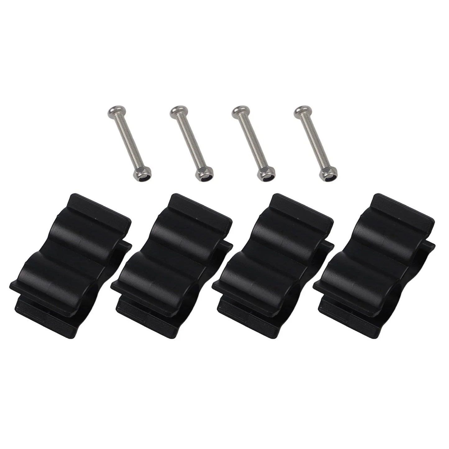 Boat Top Pole Double Tube Clip Holder for 78" 7/8"-1" Diameter, 4pcs