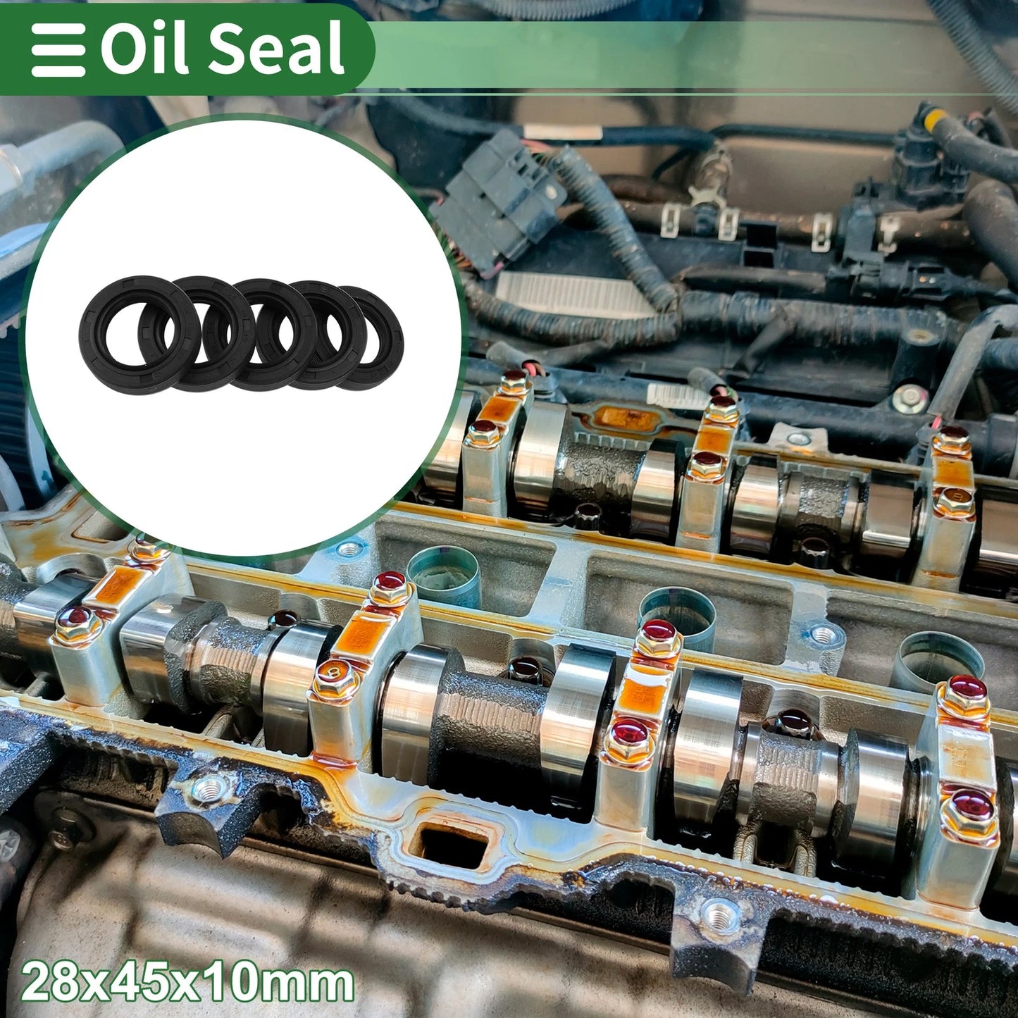 Oil Seal / 28x45x10mm / Shaft Seal NBR Rubber
