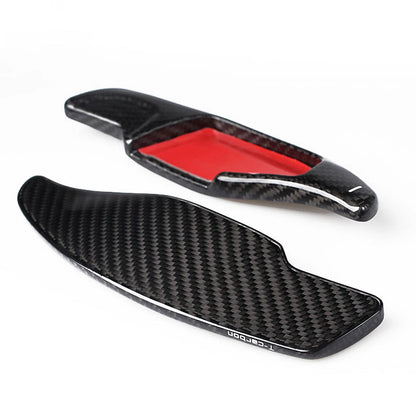 2 x Black Carbon Fiber Shift Paddle Extensions for BMW 5 Series (2011-2017)