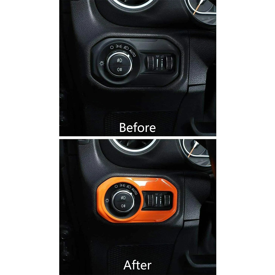 Headlight Button Cover Sticker for Jeep Wrangler JL Gladiator JT (2018-2023)