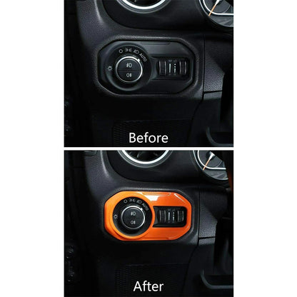 Headlight Button Cover Sticker for Jeep Wrangler JL Gladiator JT (2018-2023)