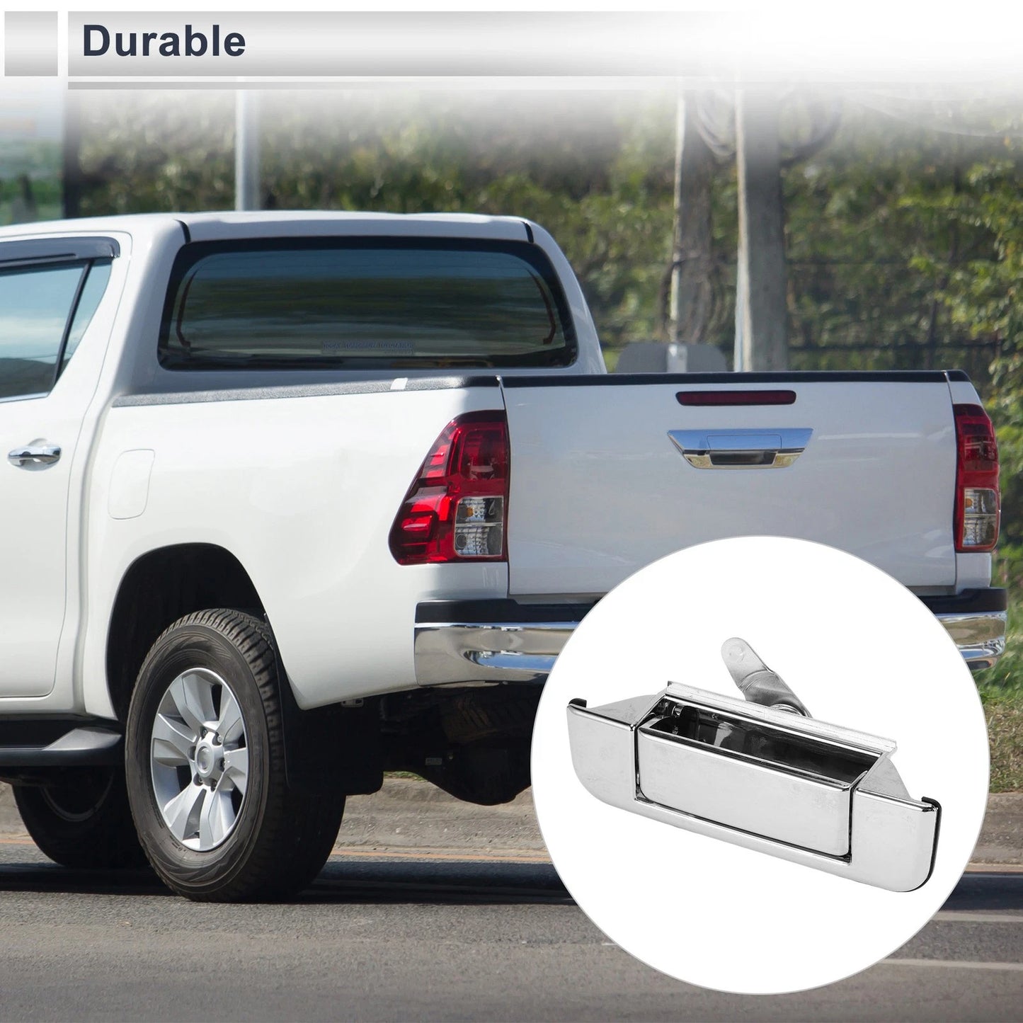 Exterior Door Tailgate Handles for Toyota Pickup (1989-1995) Silver Tone
