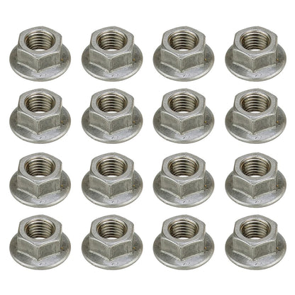 16 x M10 x 1.25 Stainless Steel Hex Flange Nuts for Various Makes & Models