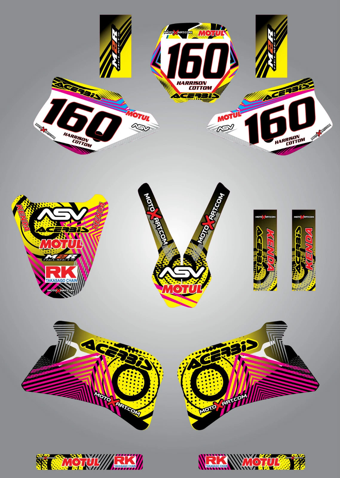 Custom Graphic Kit for KTM 50 (1997-2001) - Neon Style Stickers/Decals