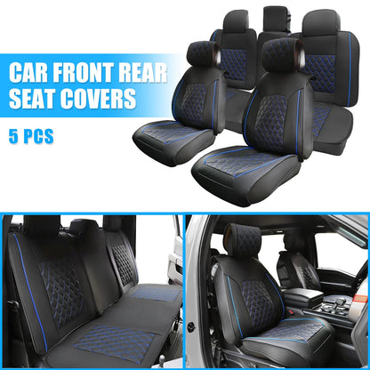 5 x Black Blue Front Rear Seat Covers for Toyota Tacoma (2005-2024)