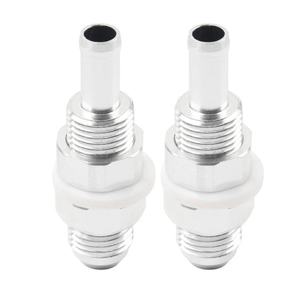 6AN Male Flare Bulkhead to 5/16" Hose Barb Fuel Tank Fittings