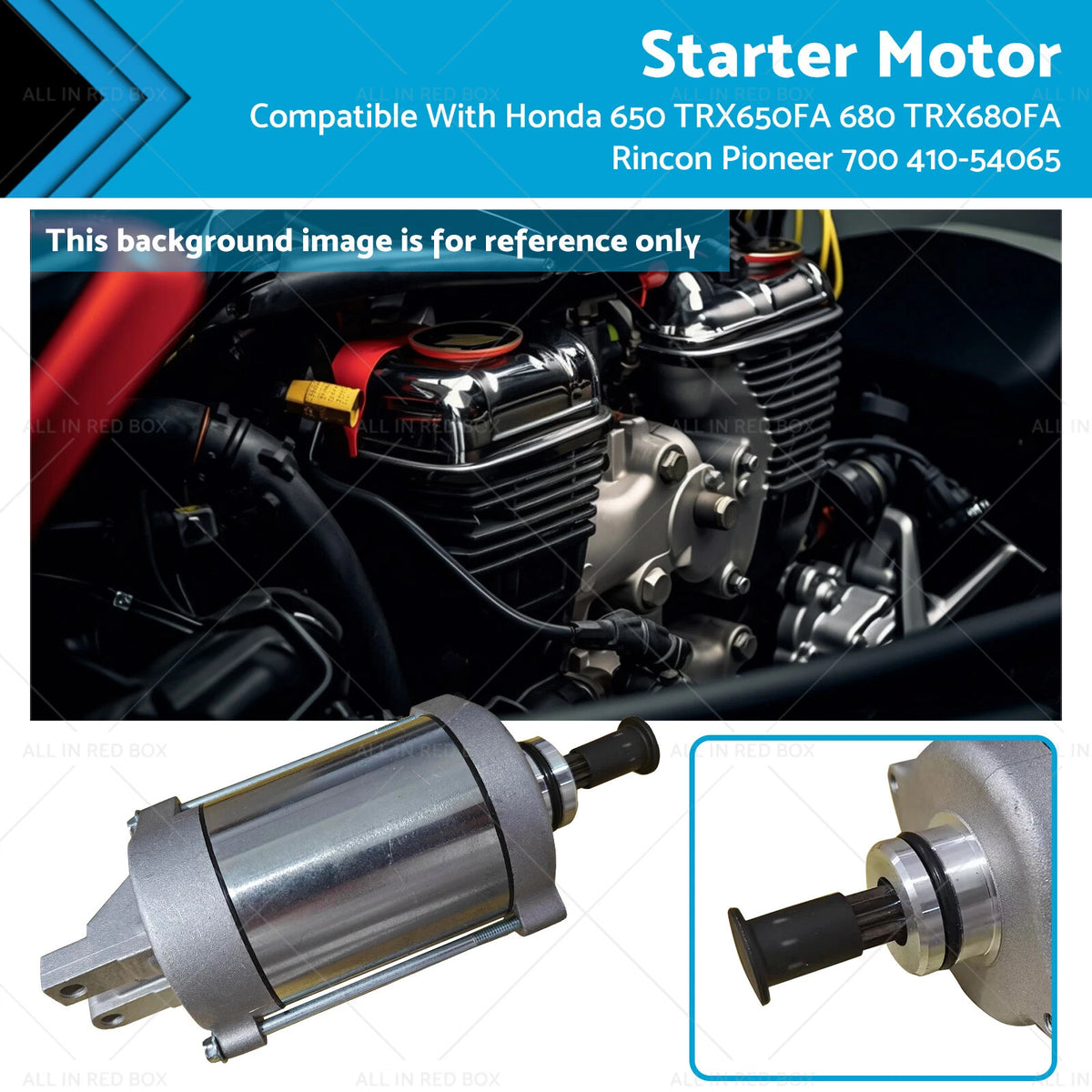 Starter for Honda 650 TRX650FA TRX680FA Rincon Pioneer 700 (2004-2023)