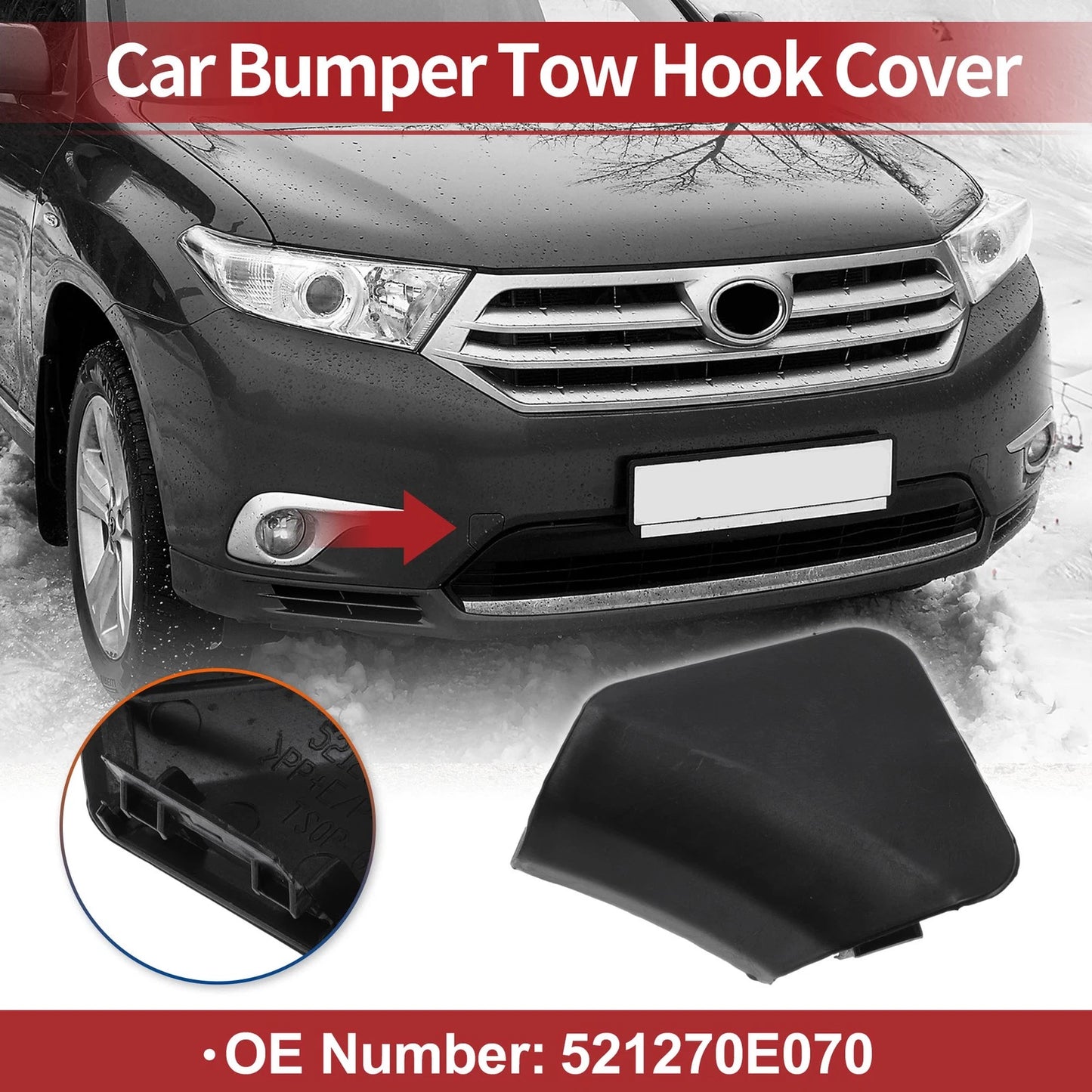 Right Front Tow Hook Cover Cap for Toyota Highlander (2001-2023)