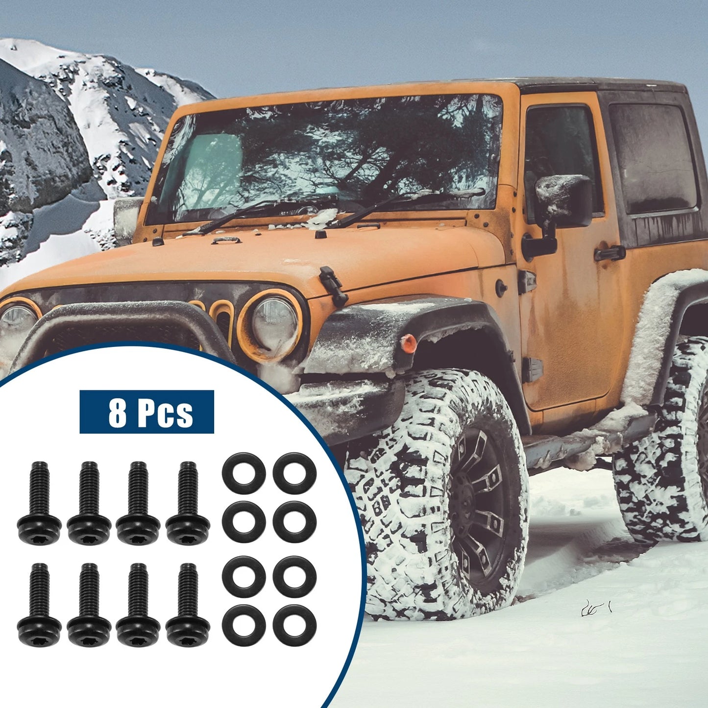 8 x Windshield Frame Screws for Jeep Wrangler JK (2007-2018)