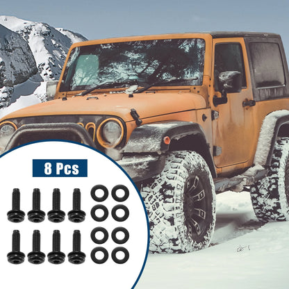 8 x Windshield Frame Screws for Jeep Wrangler JK (2007-2018)