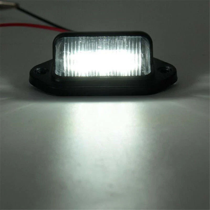 Pair Waterproof 6LED 12V License Plate Light for Boat/Truck/Trailer