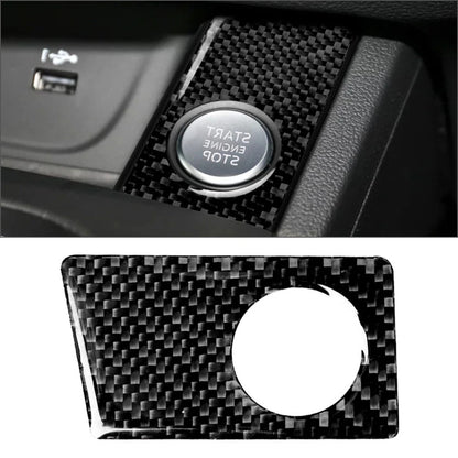 RHD Carbon Fiber Ignition Switch Button Cover Trim for Audi A4 S4 A5 (2009-2016)