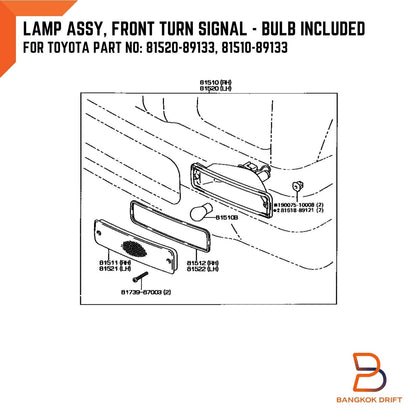 Front Bumper Signal Light for Toyota Hilux MK3 LN85 LN95 LN105 (1988-1996)
